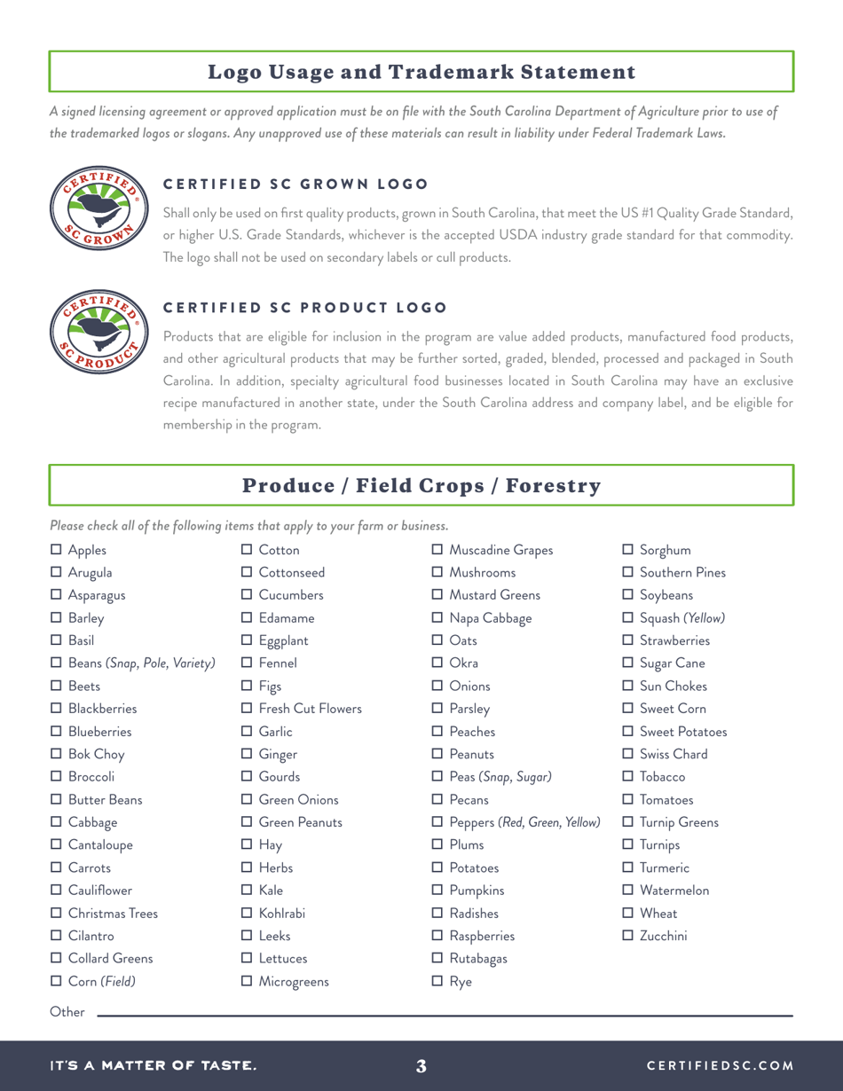 Membership Application - Certified South Carolina - South Carolina, Page 3