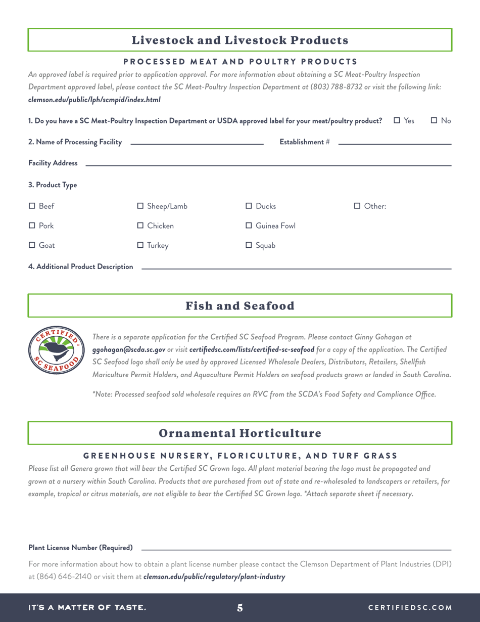 Membership Application - Certified South Carolina - South Carolina, Page 5