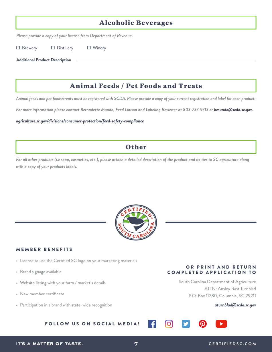 Membership Application - Certified South Carolina - South Carolina, Page 7