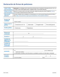 Document preview: Formulario ELECT-522(C) Declaracion De Firmas De Peticiones - Virginia (Spanish)