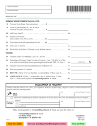 VT Form EST-191 Estate Tax Return - Death Occurring After Dec. 31, 2015 - Vermont, Page 2