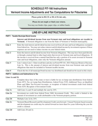 Document preview: Instructions for Schedule FIT-166 Vermont Income Adjustments and Tax Computations for Fiduciaries - Vermont