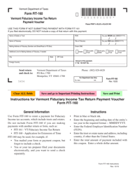 Document preview: VT Form FIT-160 Vermont Fiduciary Income Tax Return Payment Voucher - Vermont