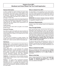 Form BFC Biodiesel and Green Diesel Fuel Producers Tax Credit Application - Virginia, Page 2