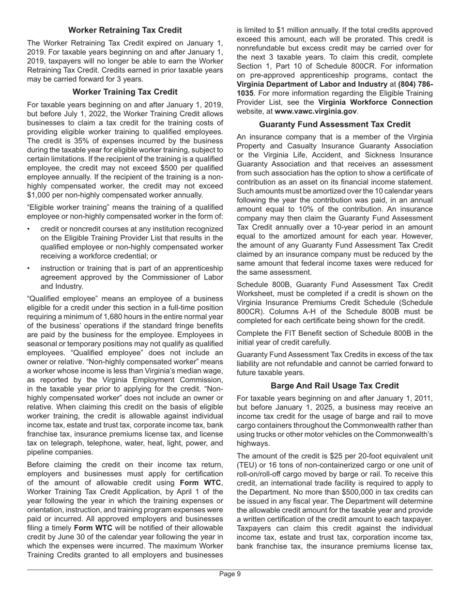 Instructions for Form 800 Virginia Insurance Premiums License Tax Return - Virginia, Page 11