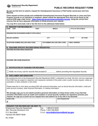 Document preview: Public Records Request Form - Washington