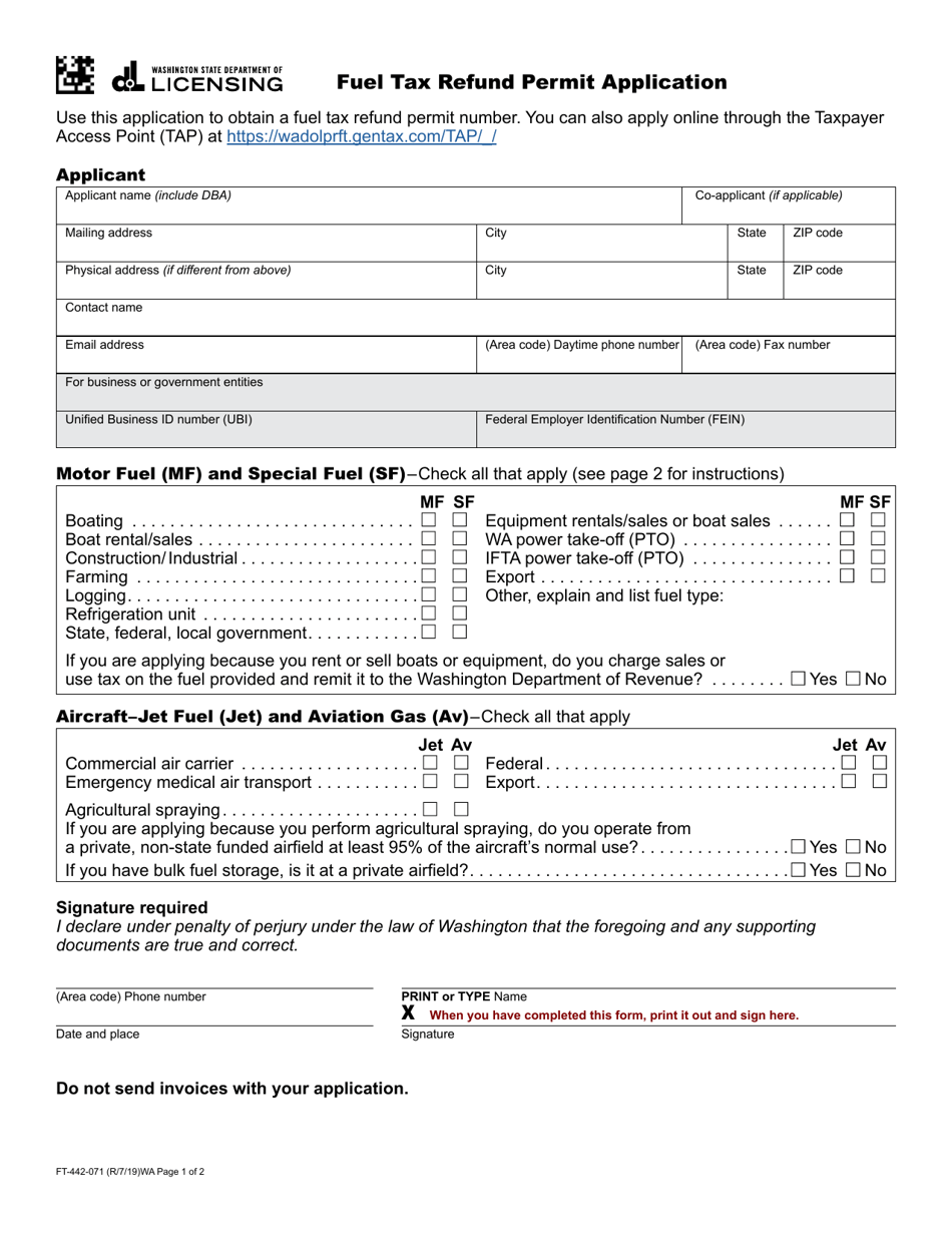 Form FT442071 Fill Out, Sign Online and Download Fillable PDF