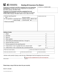 Document preview: Form FT-441-246 Heating Oil Insurance Fee Return - Washington