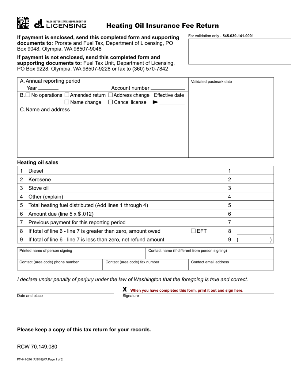 Form FT441246 Fill Out, Sign Online and Download Fillable PDF