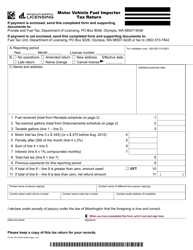 Document preview: Form FT-441-761A Motor Vehicle Fuel Importer Tax Return - Washington