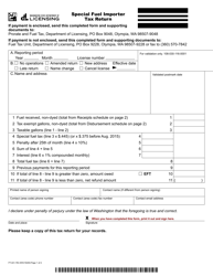 Document preview: Form FT-441-763 Special Fuel Importer Tax Return - Washington