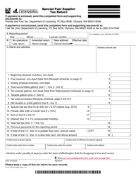 Form FT-441-755 Special Fuel Supplier Tax Return - Washington