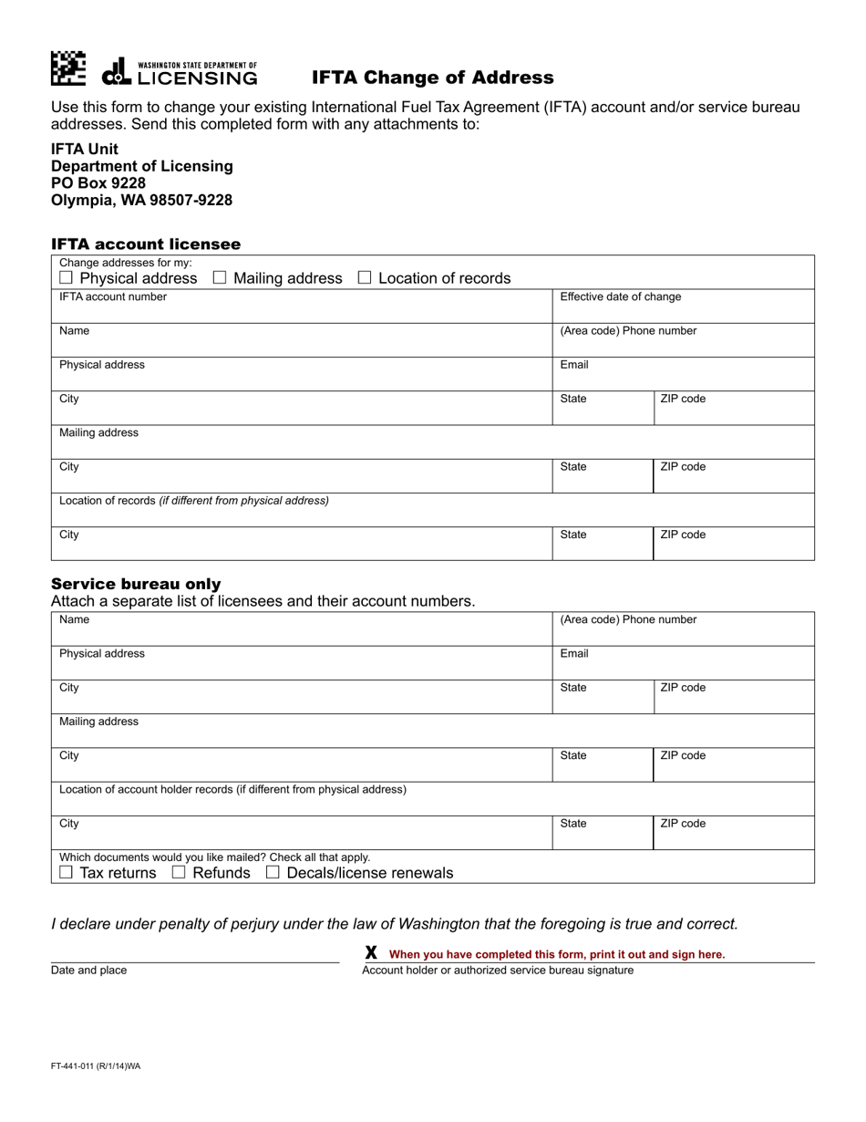 Form FT441011 Fill Out, Sign Online and Download Fillable PDF