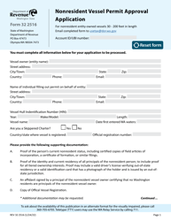Form REV32 2516 Nonresident Vessel Permit Approval Application - Washington