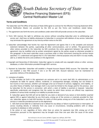 Effective Financing Statement (Efs) Central Notification Master List Subscription Form - South Dakota