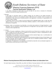 Effective Financing Statement (Efs) Central Notification Master List Subscription Form - South Dakota, Page 2