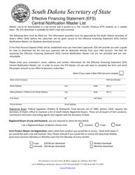 Effective Financing Statement (Efs) Central Notification Master List Subscription Form - South Dakota, Page 3