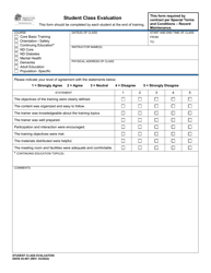 DSHS Form 02-691 Student Class Evaluation - Washington