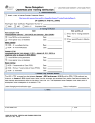 Document preview: DSHS Form 10-217 Nurse Delegation: Credentials and Training Verification - Washington