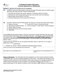 DSHS Form 10-489 Confidential Health Information Consent Agreement or Withdrawal - Washington, Page 2