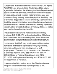 DSHS Form 11-022 Application for Vocational Rehabilitation Services - Large Print - Washington, Page 2