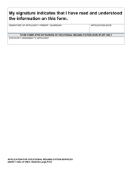 DSHS Form 11-022 Application for Vocational Rehabilitation Services - Large Print - Washington, Page 4