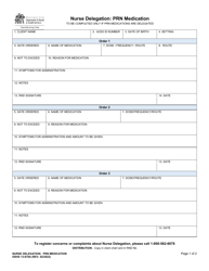 DSHS Form 13-678A Nurse Delegation: Prn Medication - Washington