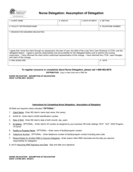 Document preview: DSHS Form 13-678B Nurse Delegation: Assumption of Delegation - Washington