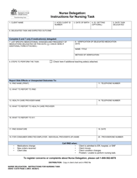 DSHS Form 13-678 Page 2 Nurse Delegation: Instructions for Nursing Task - Washington