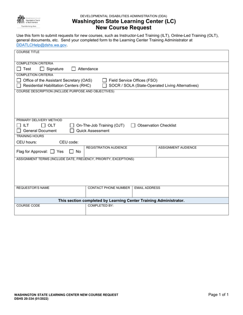 DSHS Form 20-334  Printable Pdf