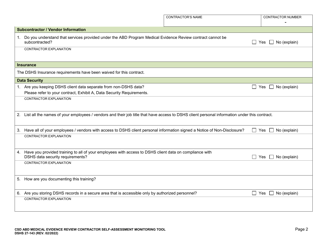 DSHS Form 27-143 Csd Abd Program Medical Evidence Review Contractor Self-assessment Monitoring Tool - Washington, Page 3