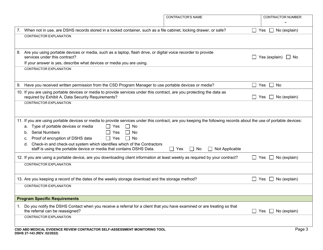 DSHS Form 27-143 Csd Abd Program Medical Evidence Review Contractor Self-assessment Monitoring Tool - Washington, Page 4