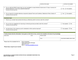 DSHS Form 27-143 Csd Abd Program Medical Evidence Review Contractor Self-assessment Monitoring Tool - Washington, Page 5