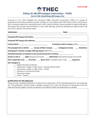 Document preview: Form A1:4B Off-Campus Site Form - Tennessee Colleges of Applied Technology - Tennessee