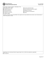 Form K-909-5526 Post Transitional Monthly Progress Report - Texas, Page 5