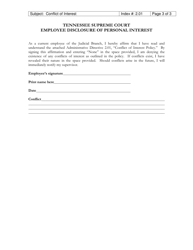 Employee Disclosure of Personal Interest - Tennessee, Page 3