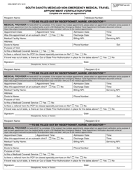 Document preview: Form DSS-NEMT-973 South Dakota Medicaid Non-emergency Medical Travel Appointment Verification Form - South Dakota