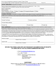 Form DSS-NEMT-970 Non-emergency Medical Travel (Nemt) Reimbursement Form - Day Trip - South Dakota, Page 2