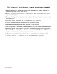 Document preview: Form CDL-14 Cdl Third Party Skills Testing Provider Application Checklist - Texas