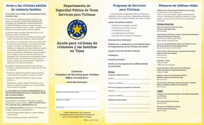 Document preview: Formulario VESS-7S Ayuda Para Victimas De Crimenes Y Las Familias En Tejas - Texas (Spanish)