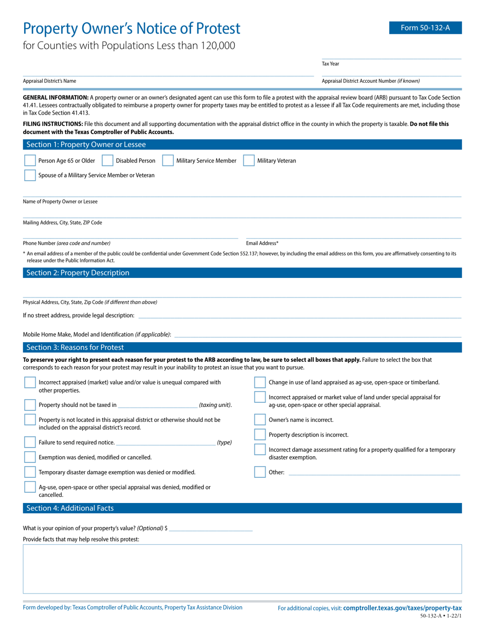 Form 50-132-a - Fill Out, Sign Online And Download Fillable Pdf, Texas 