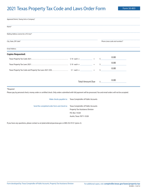 Form 50-803 2021 Printable Pdf