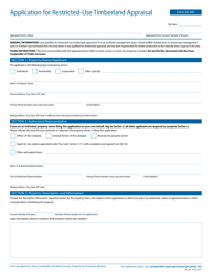 Form 50-281 Application for Restricted-Use Timberland Appraisal - Texas