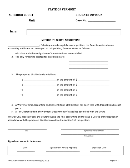 Form 700-00406A  Printable Pdf