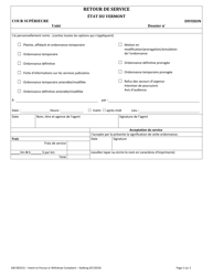 Form 100-00251S Intent to Pursue or Withdraw Complaint - Stalking - Vermont (French), Page 2