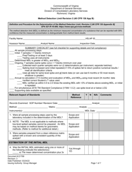 Document preview: Method Detection Limit Revision 2 (40 Cfr 136 App B) - Virginia