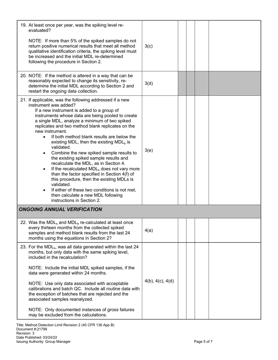 Method Detection Limit Revision 2 (40 Cfr 136 App B) - Virginia, Page 5