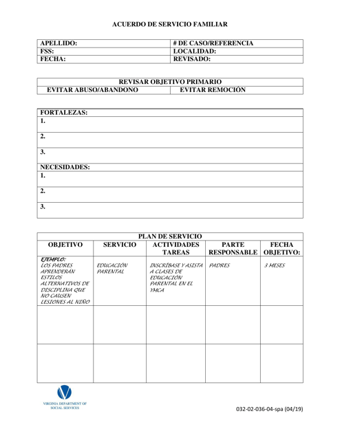 Formulario 032-02-036-04-SPA  Printable Pdf