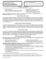 Document preview: Form 032-03-0824-38-ENG Application for Benefits - Virginia