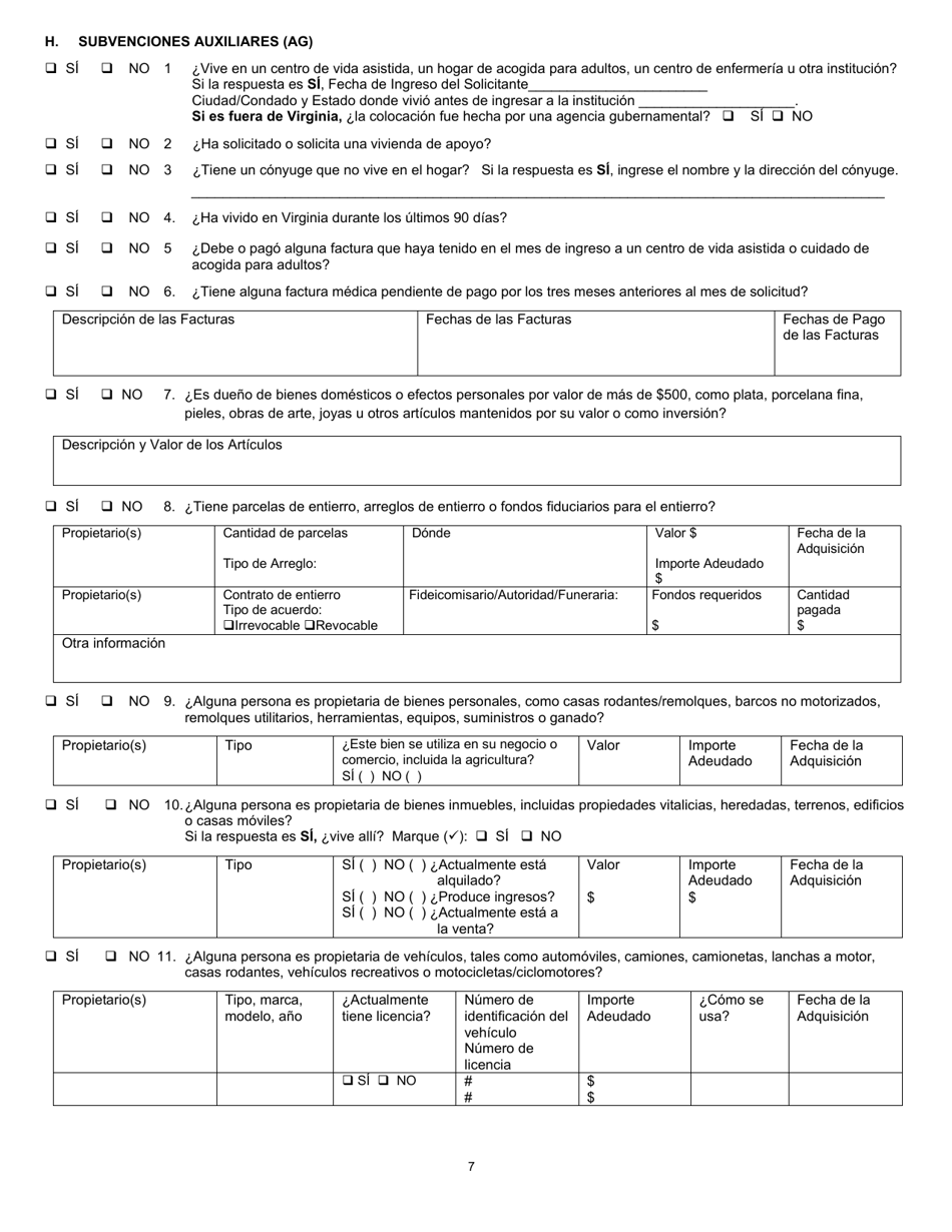 Formulario 032-03-0824-38-SPA Solicitud De Beneficios - Virginia (Spanish), Page 11